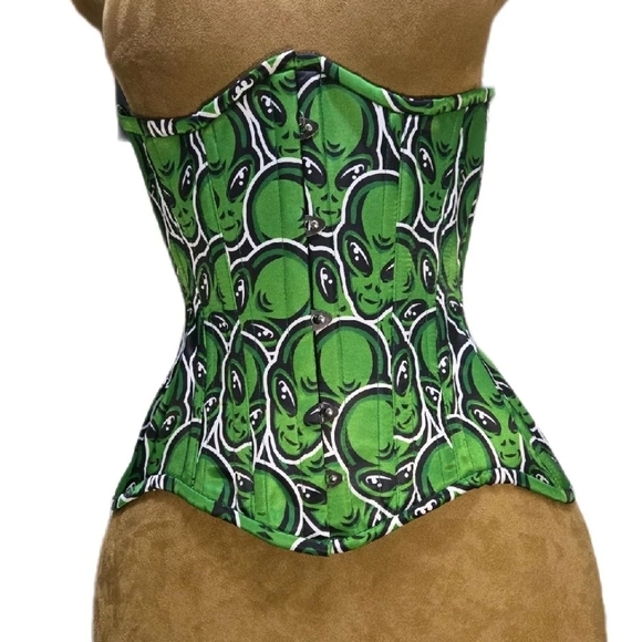 Green ALIEN Patterned Corset - Picture 1 of 1